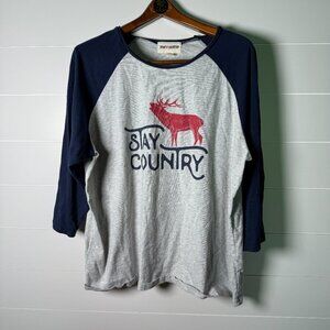 Stay Country T-shirt, 3/4 Sleeves, Universal sizes- Men's M, Women's XL